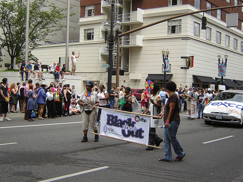 Black OUT marches in Portland Pride 2006